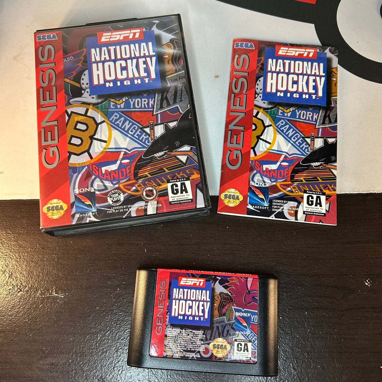 ESPN National Hockey Night – Sega Genesis Game (Complete in Box)