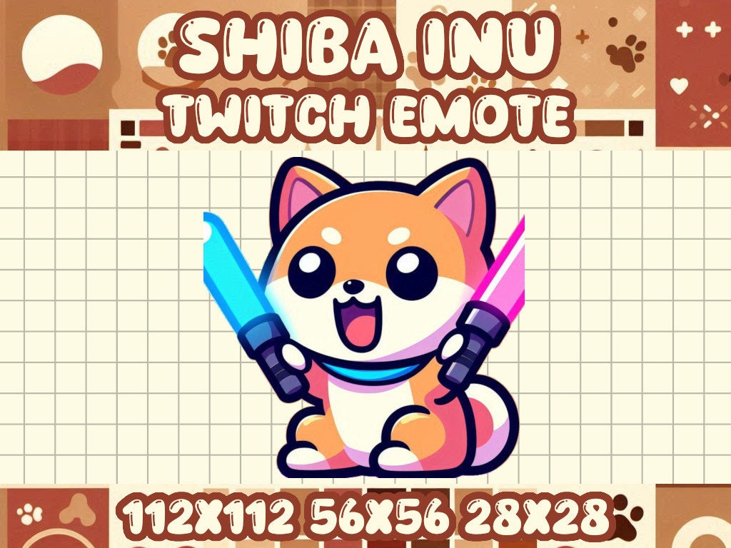 Shiba Inu Light Sticks Emote for Twitch and Discord Livestreams