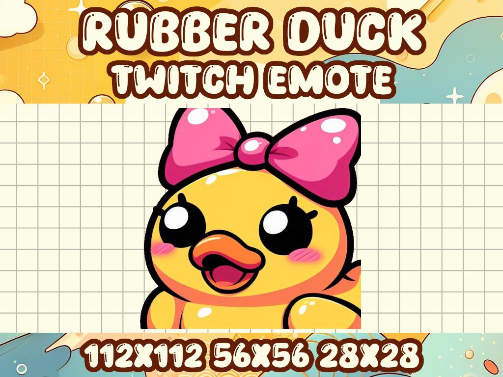 Rubber Duck Bow Emote | Cute Kawaii Chibi Icon for Twitch and Discord
