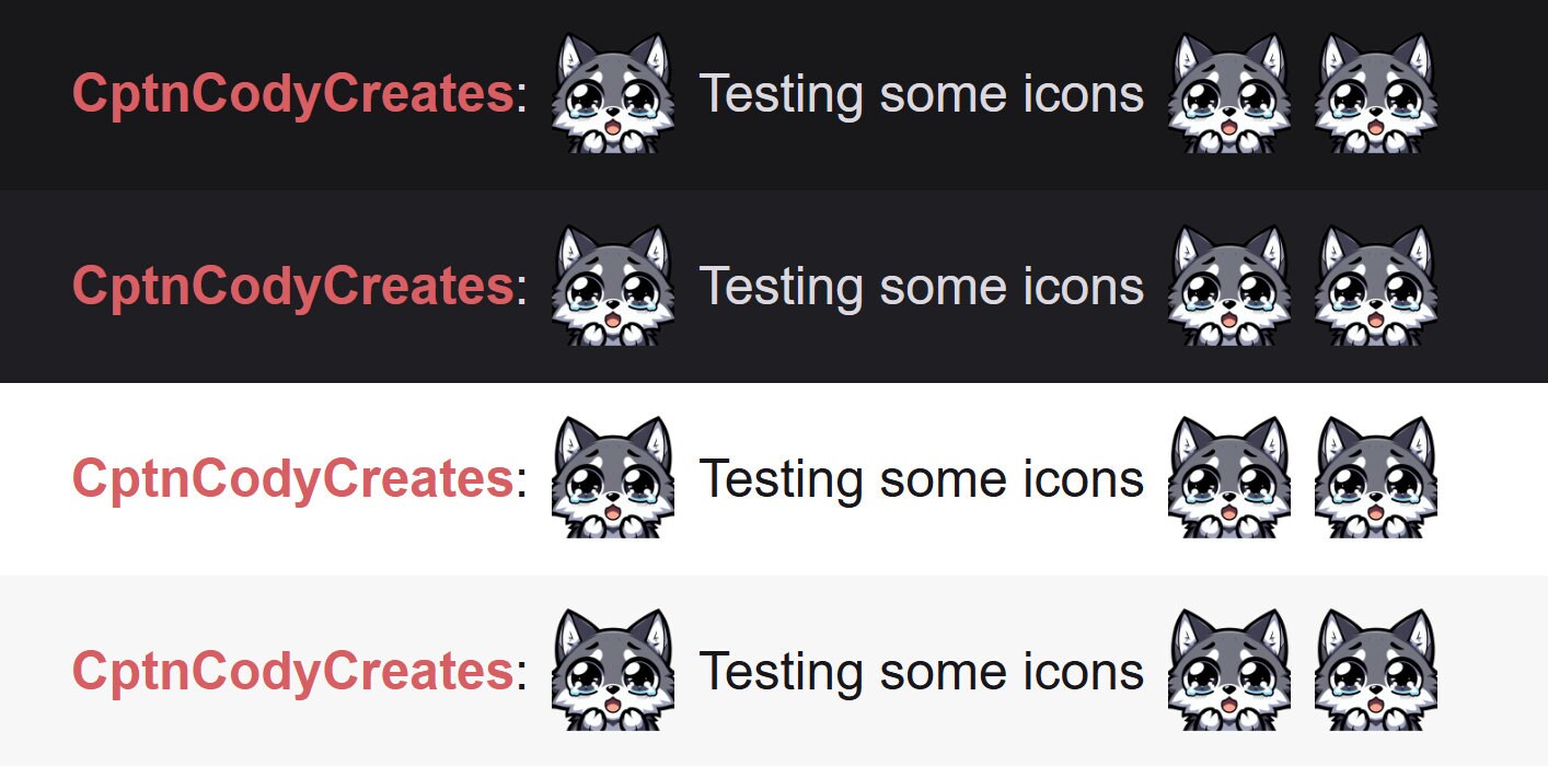 Gray Wolf Pleading Emote | Cute Kawaii Chibi Icon for Twitch and Discord