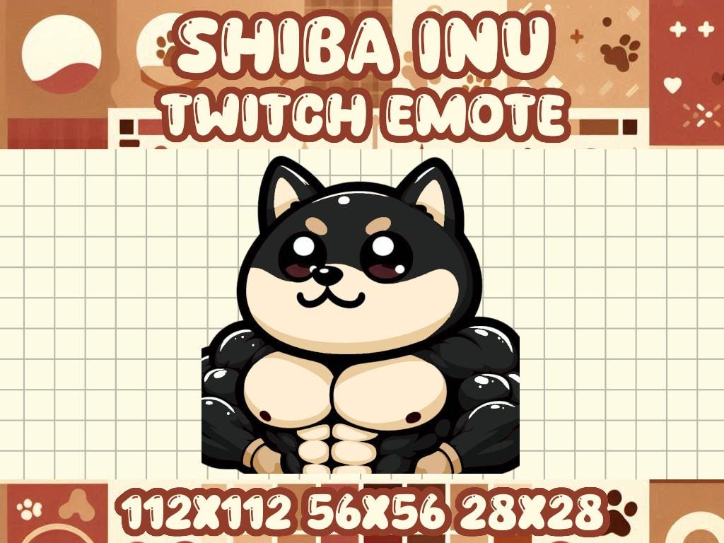 Shiba Inu Muscle Emote | Strong Kawaii Dog Icon for Twitch and Discord