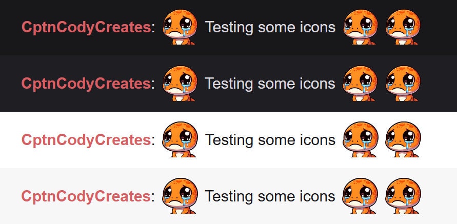 Orange Gecko Sad Emote | Kawaii Chibi Icon for Twitch and Discord Livestreams