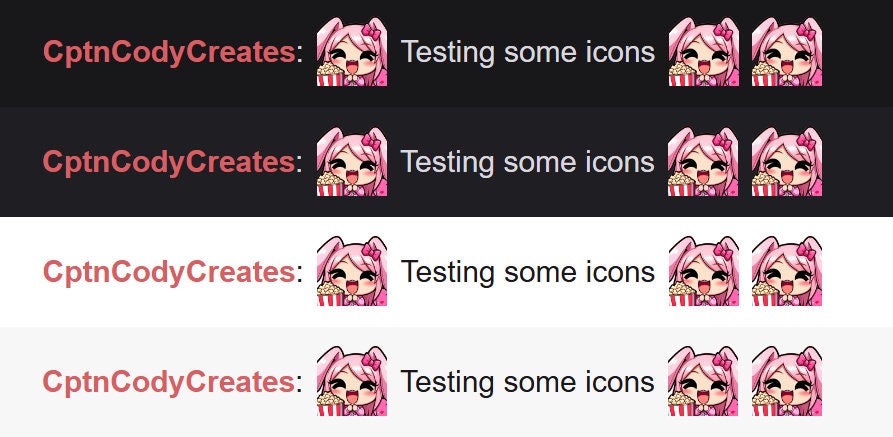 Pink Bunny Girl Popcorn Emote for Twitch Discord Livestream Snack Icons