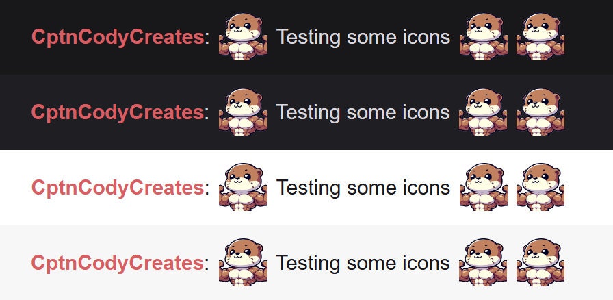 Brown Otter Muscle Emote for Twitch and Discord | Kawaii Chibi Icons