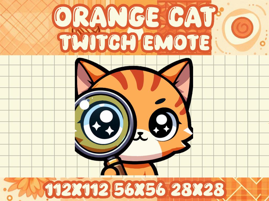 Orange Tabby Cat Zoom Emote for Twitch Discord