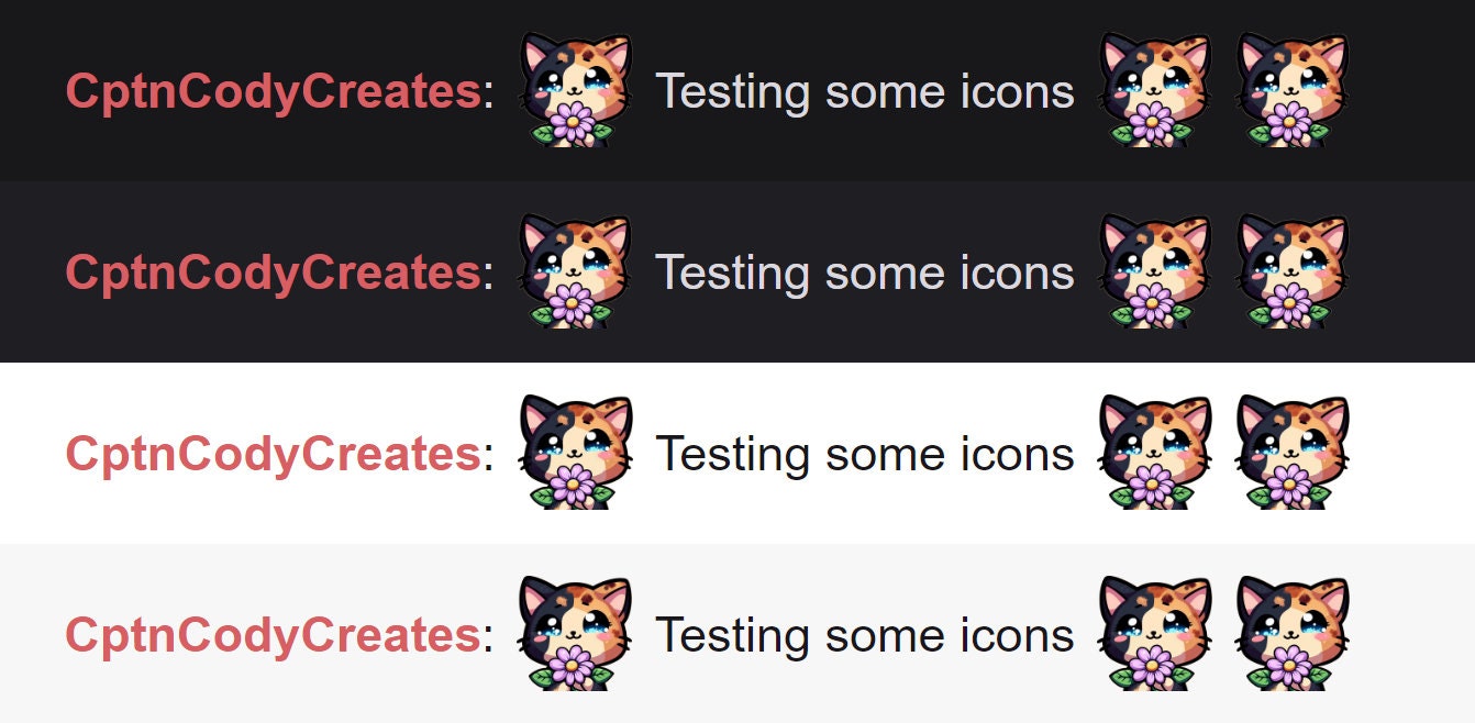 Tortoiseshell Cat Flower Emote for Twitch and Discord Icons