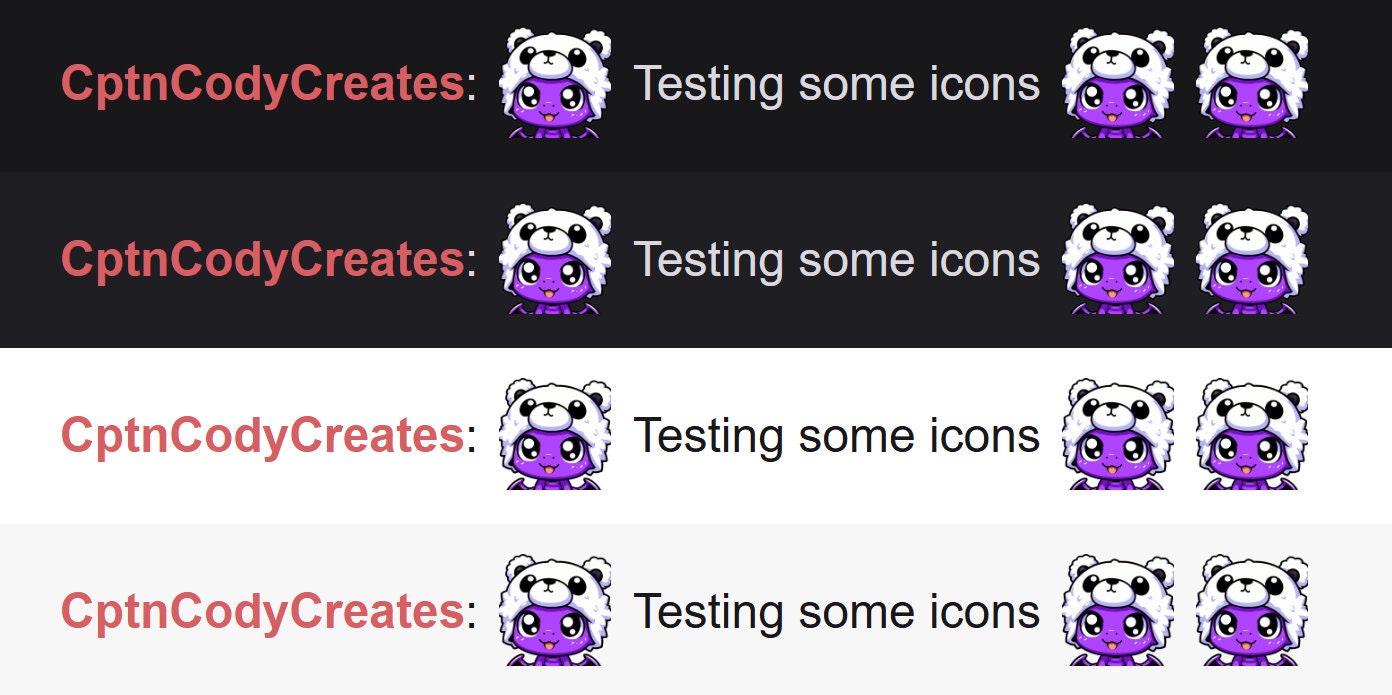 Purple Dragon Polar Bear Hat Emote | Kawaii Fantasy Icon for Twitch and Discord