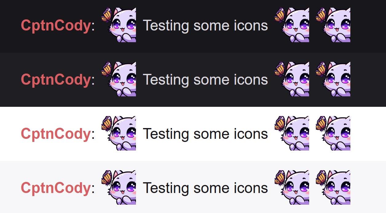Purple Cat Butterfly Emote | Kawaii Chibi Icon for Twitch and Discord