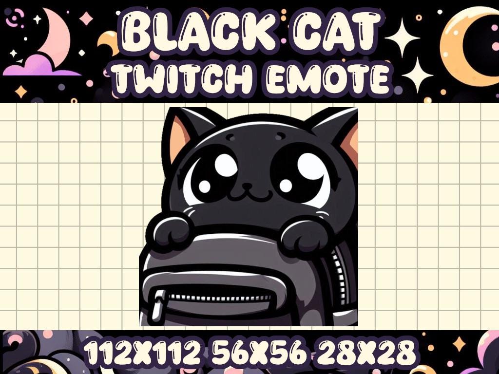 Black Cat Carry Emote for Twitch or Discord Streaming