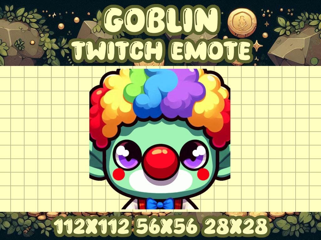 Goblin Clown Emote | Kawaii Funny Gamer Icon for Twitch and Discord