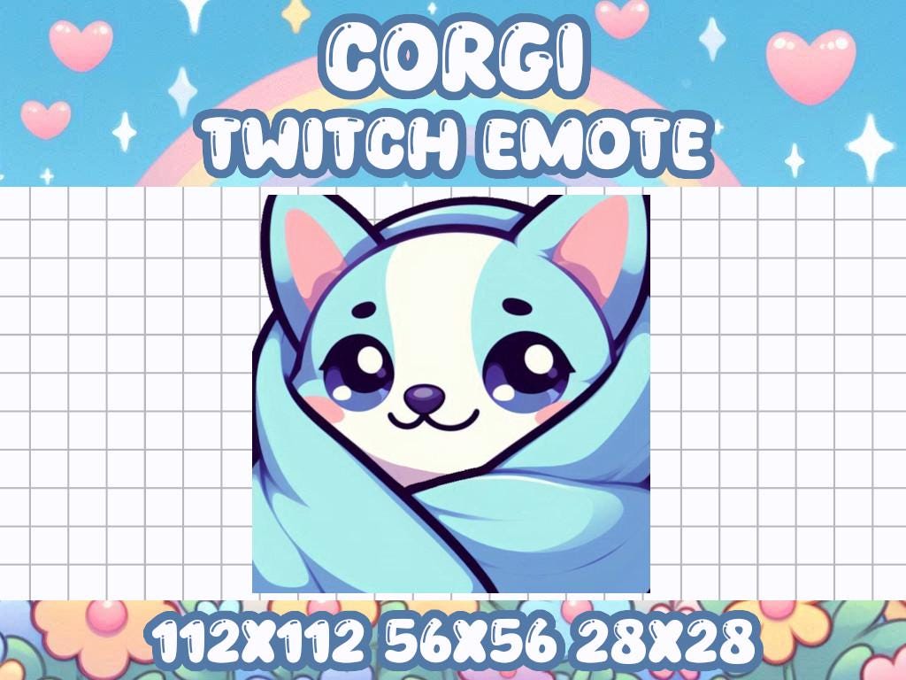Blue Corgi Blanket Emote for Streamers and Gamers on Discord and Twitch