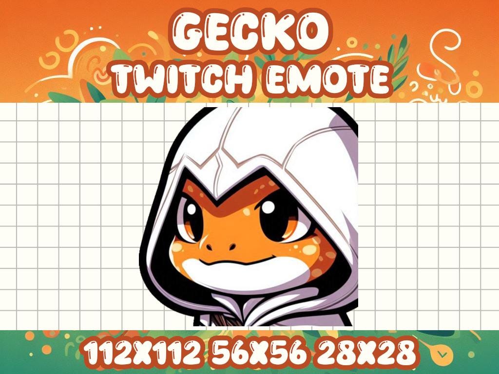 Orange Gecko Assassin Emote for Twitch and Discord