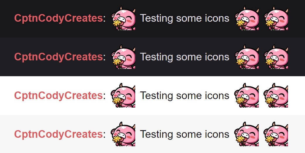 Pink Cow Dandelion Emote for Discord and Twitch