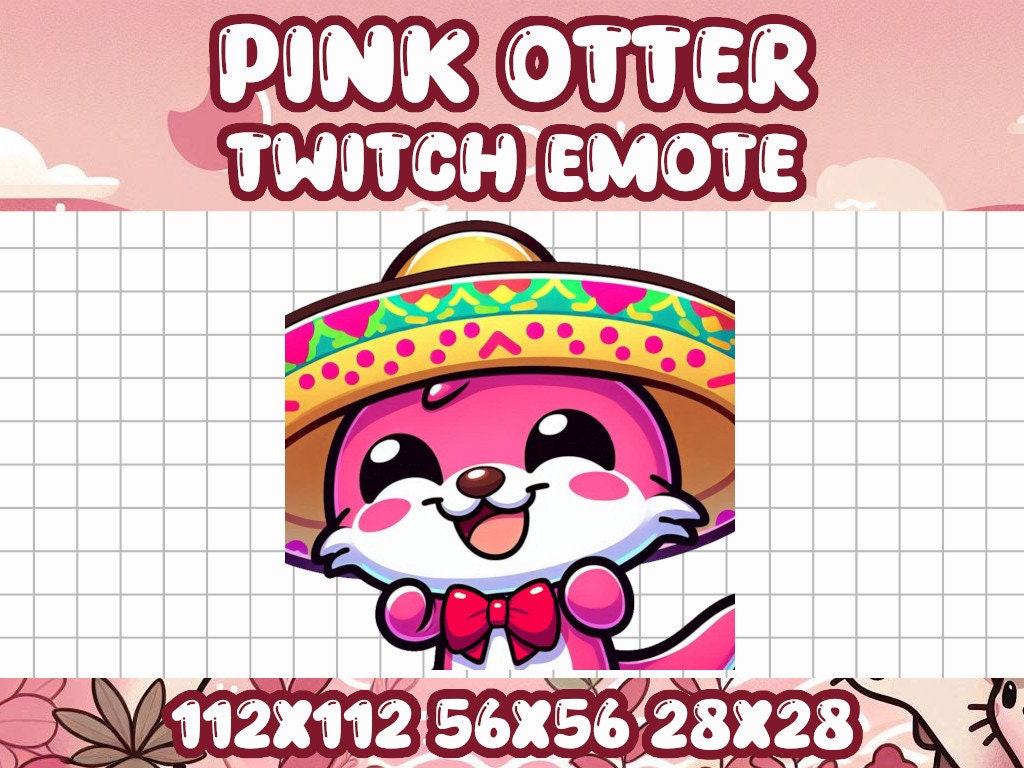 Pink Otter Mariachi Emote for Twitch and Discord