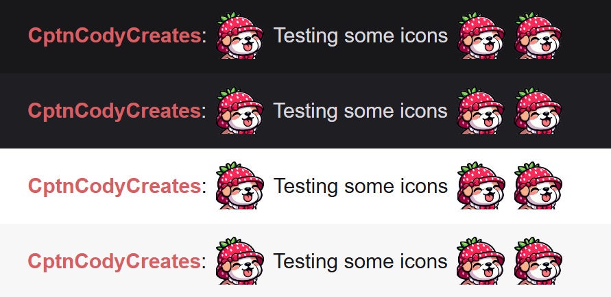 Bulldog Strawberry Hat Emote for Twitch & Discord Kawaii Icons