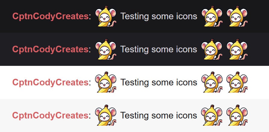 White Rat Banana Costume Emote for Twitch & Discord | Kawaii Chibi Icon for Livestreams