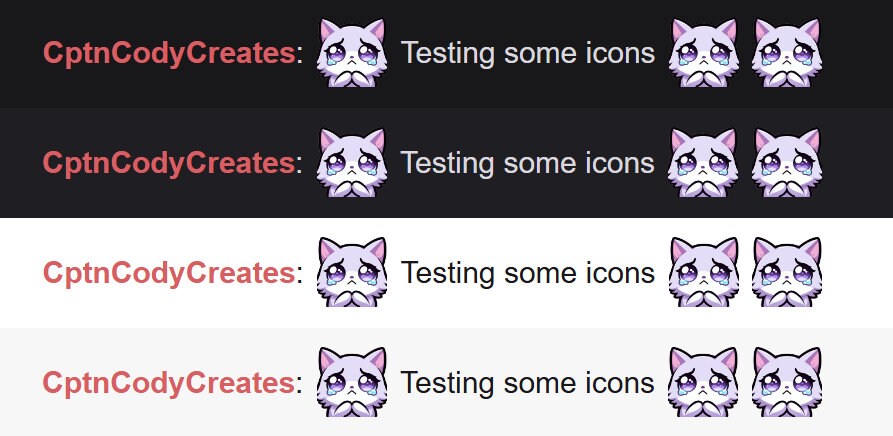 Purple Cat Pleading Emote for Twitch and Discord Streamers