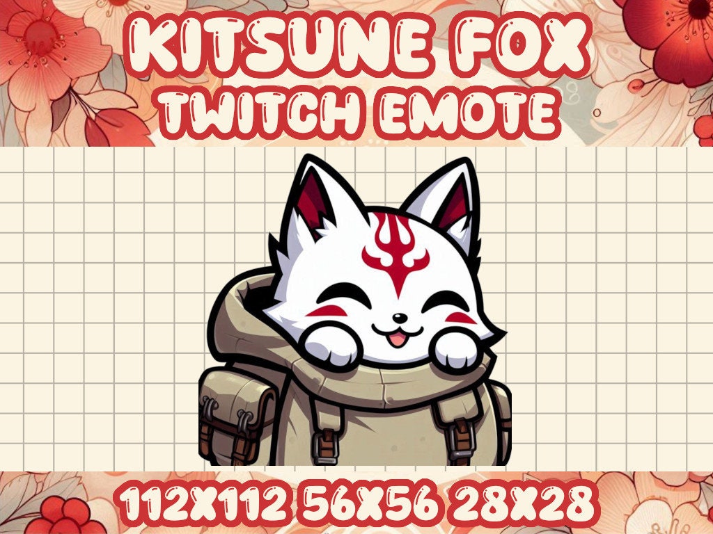 Kitsune Fox Carry Emote | Cute Kawaii Chibi Gamer Icon for Twitch & Discord Livestreams