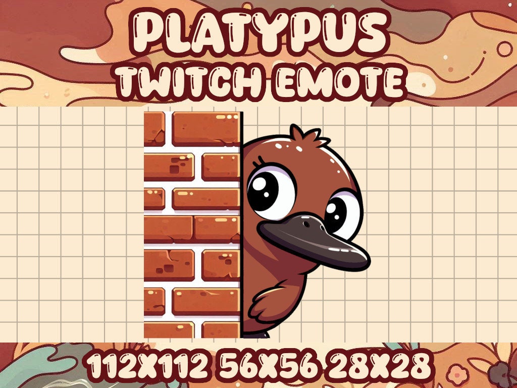 Brown Platypus Lurk Emote for Twitch and Discord