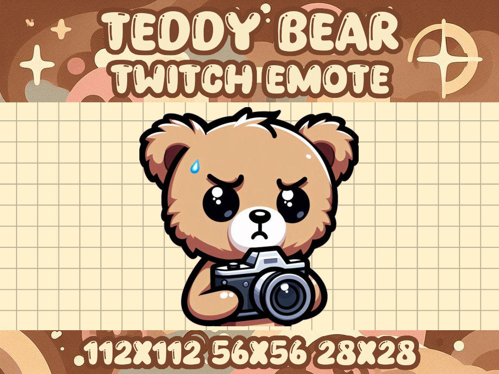 Teddy Bear Caught in 4K Emote Icon for Twitch Discord Stream