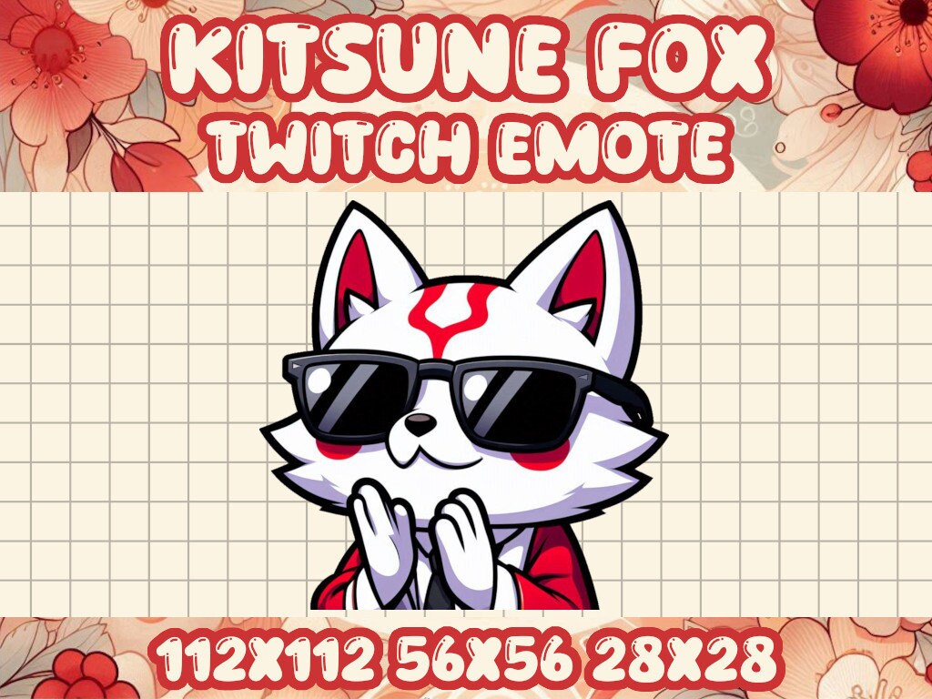Kitsune Fox EZ Clap Emote for Twitch and Discord | Cute Kawaii Chibi Gamer Icon