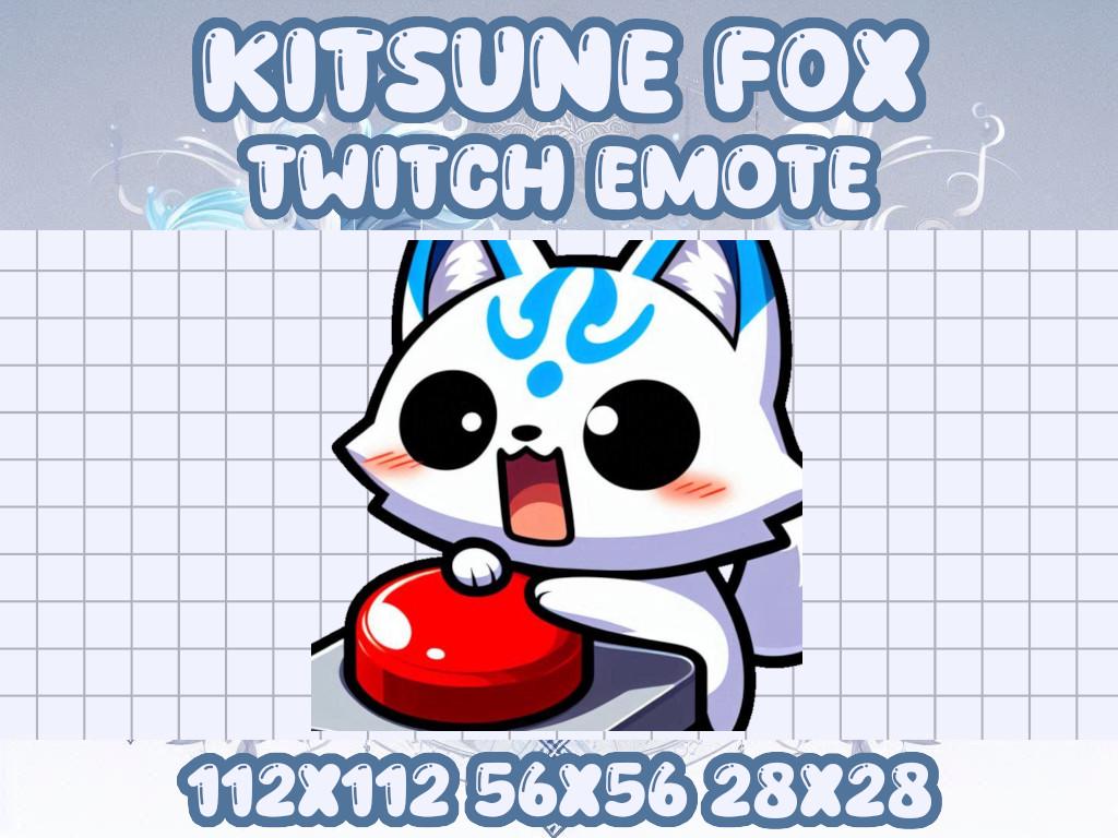 Kitsune Fox Panic Emote | Kawaii Fantasy Icon for Twitch & Discord
