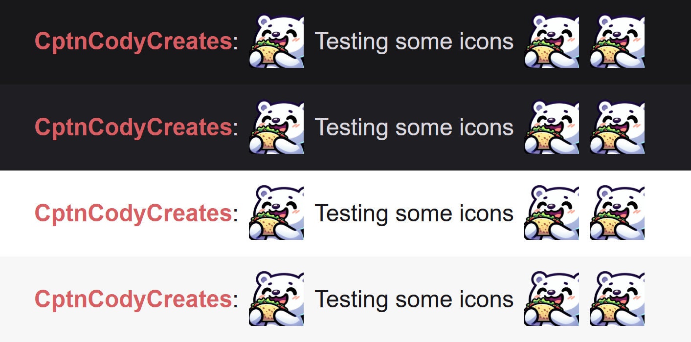 Polar Bear Taco Emote for Kawaii Twitch and Discord Icons