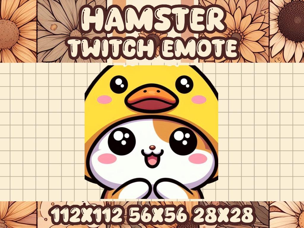 Hamster Duck Hat Emote for Twitch Discord