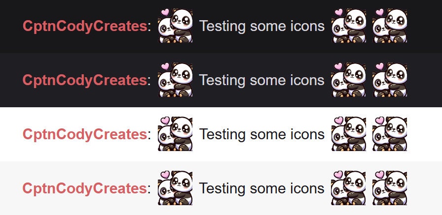 Panda Bear Cuddle Emote | Kawaii Chibi Icon for Twitch & Discord