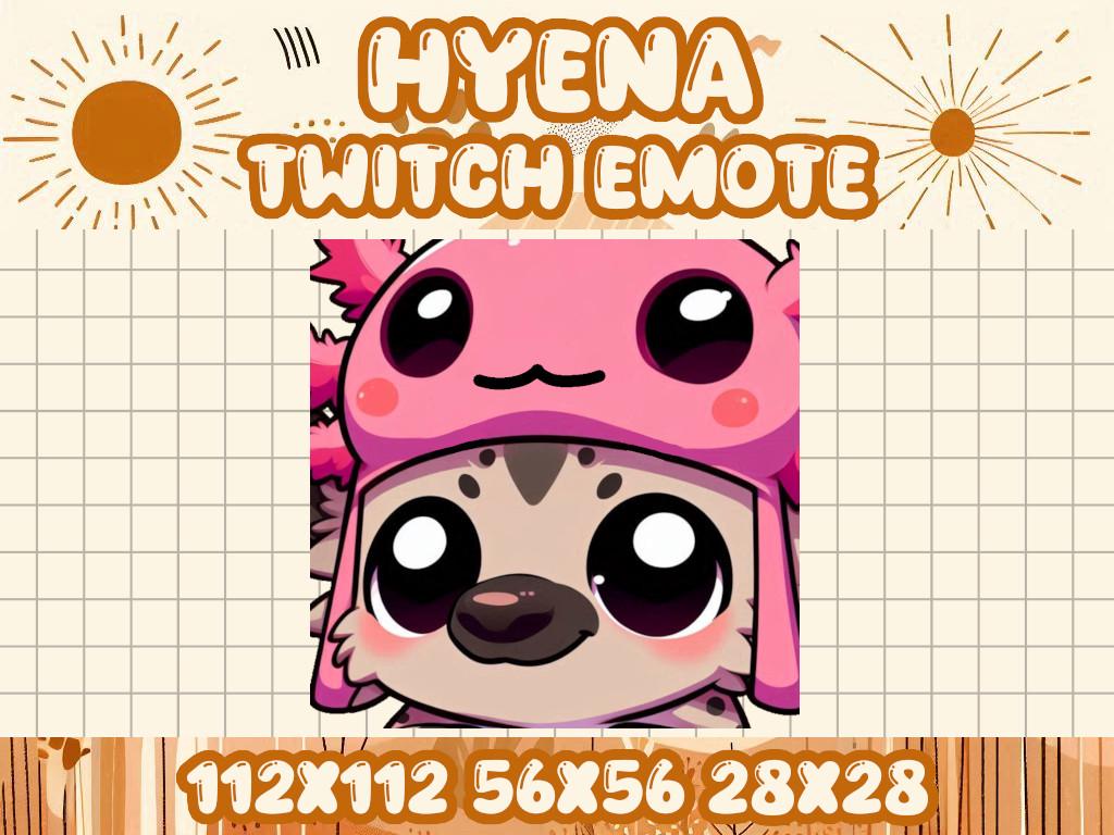 Hyena Axolotl Hat Emote for Twitch and Discord Streaming