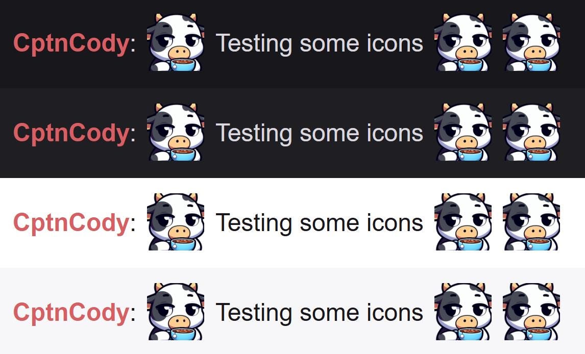 Cow "None of My Business" Emote | Kawaii Tea Icon for Twitch and Discord