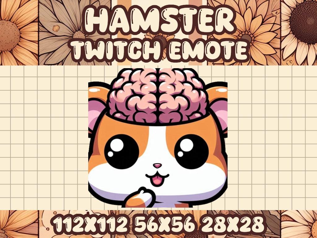 Hamster Big Brain Emote for Twitch Discord