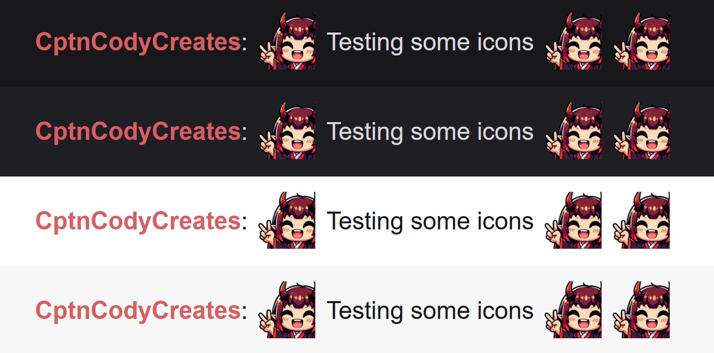 Demon Girl Peace Sign Emote for Twitch & Discord - Kawaii Chibi Icon
