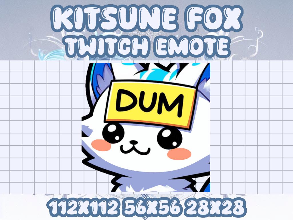 Kitsune Fox DUM Emote for Twitch Discord Gamer Meme