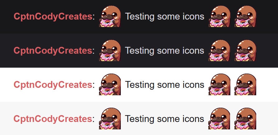 Brown Platypus Donut Emote | Cute Twitch & Discord Icons | Kawaii Chibi Gamer Emotes for Livestreams Eat Chomp Food Dessert Snack Happy Hype