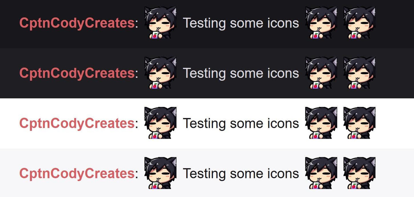 Black Cat Boy Juice Box Emote for Twitch & Discord with Kawaii Gamer Icons