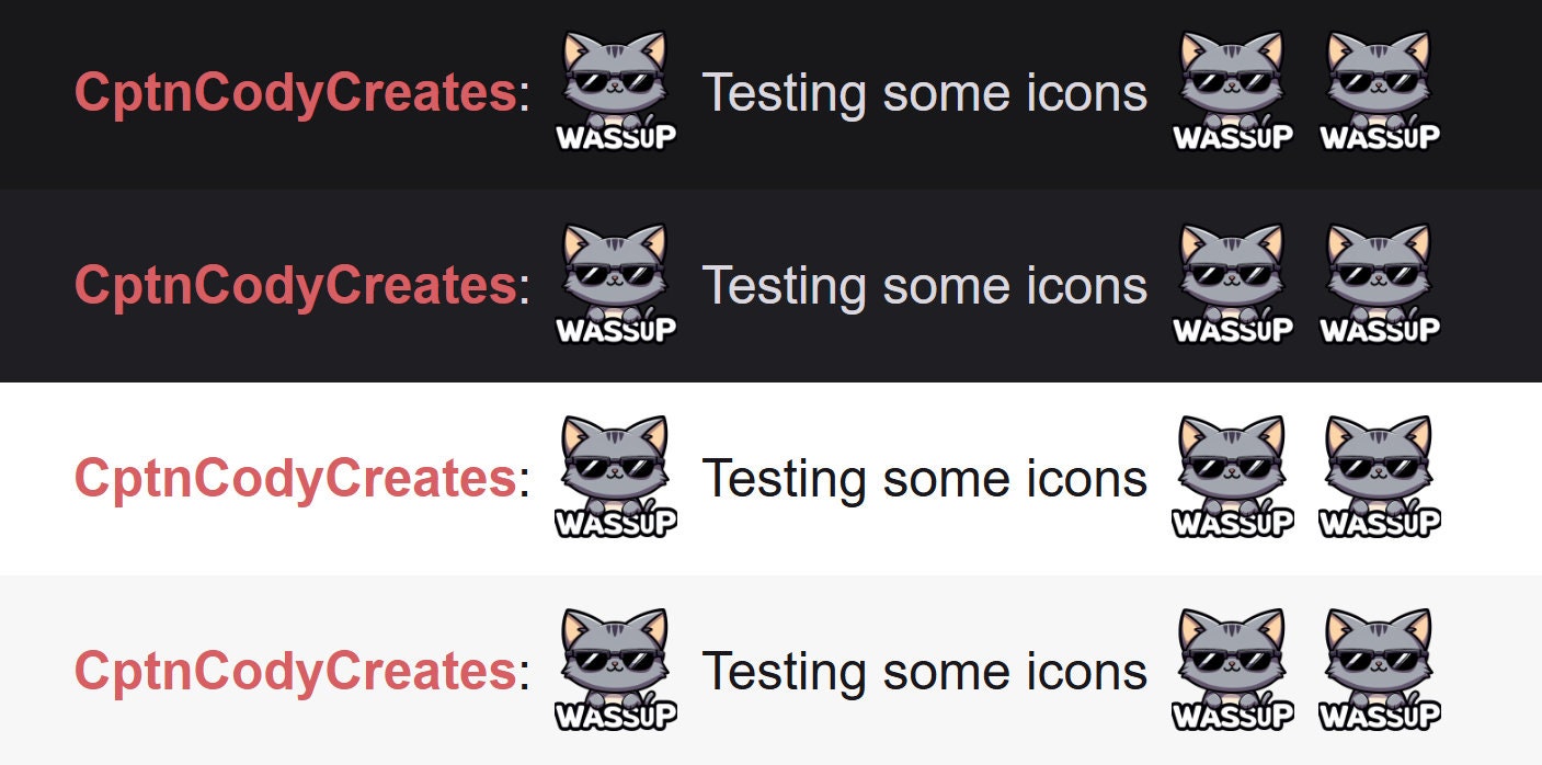 Gray Cat Wassup Emote for Twitch Discord Streaming