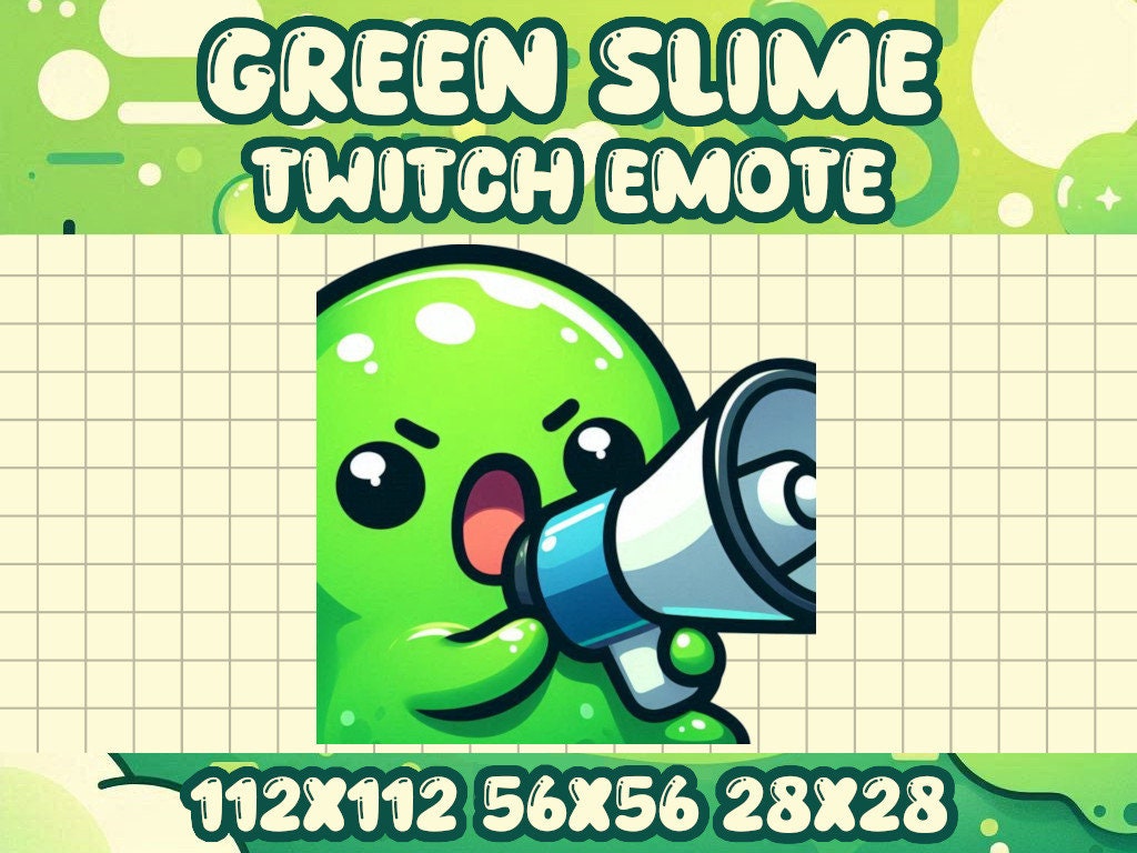 Green Slime Blob Megaphone Emote for Twitch Discord Live Chat