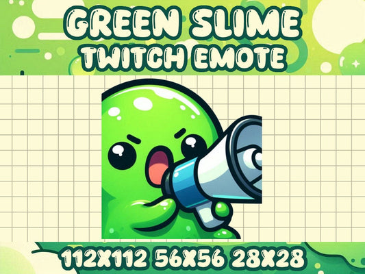 Green Slime Blob Megaphone Emote for Twitch Discord Live Chat