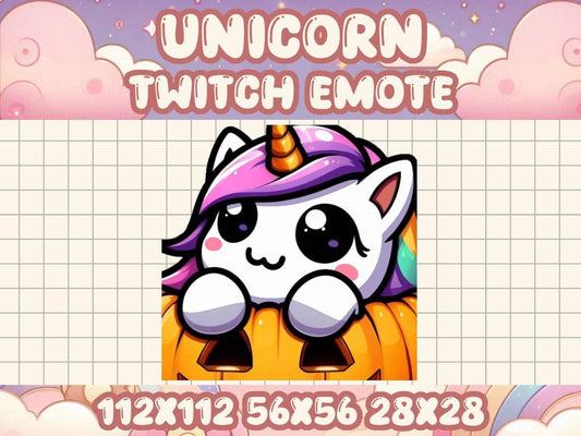 Unicorn Pumpkin Emote Icon for Twitch & Discord