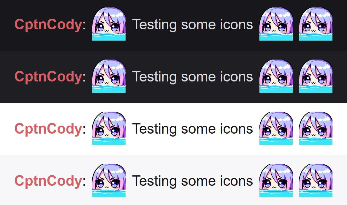 Pastel Goth Girl Summer Lurk Emote | Kawaii Chibi Icon for Twitch and Discord