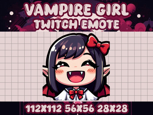 Vampire Girl Happy Emote for Twitch and Discord Livestreams