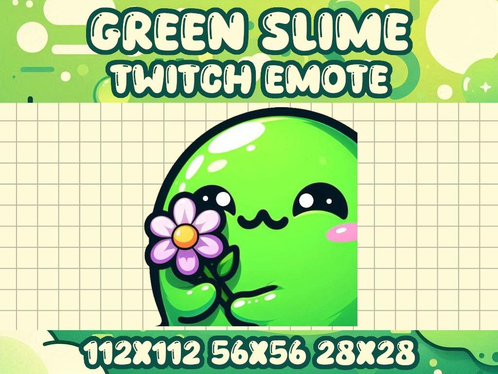 Green Slime Blob Flower Emote for Twitch and Discord
