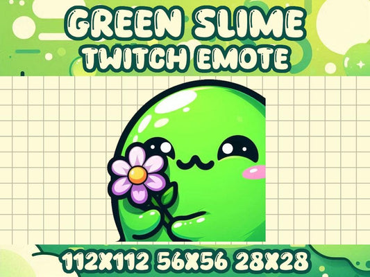 Green Slime Blob Flower Emote for Twitch and Discord