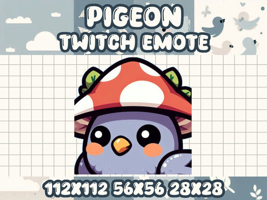 Pigeon Mushroom Hat Emote for Gamer Livestreams