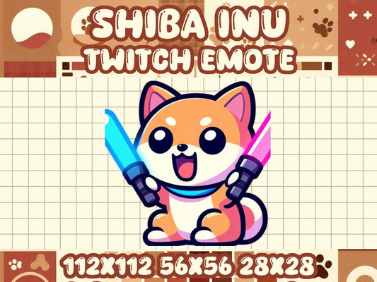 Shiba Inu Light Sticks Emote for Twitch and Discord Livestreams