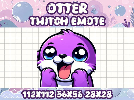 Purple Otter POG Emote Icon for Twitch and Discord