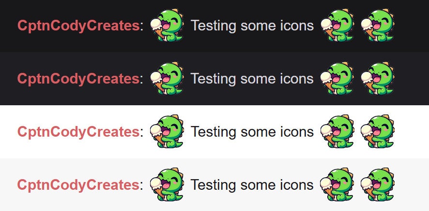 Green Dinosaur Ice Cream Emote for Twitch and Discord | Cute Chibi Gamer Icons