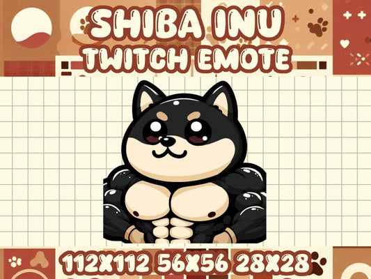 Shiba Inu Muscle Emote | Strong Kawaii Dog Icon for Twitch and Discord