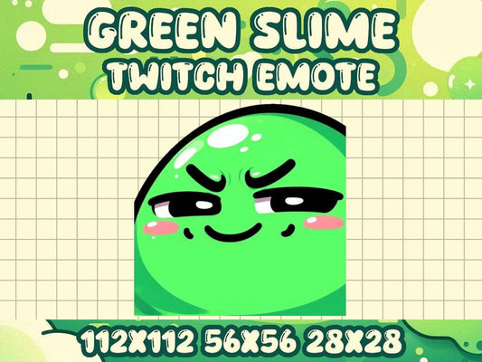 Green Slime Blob Smirk Emote for Twitch and Discord